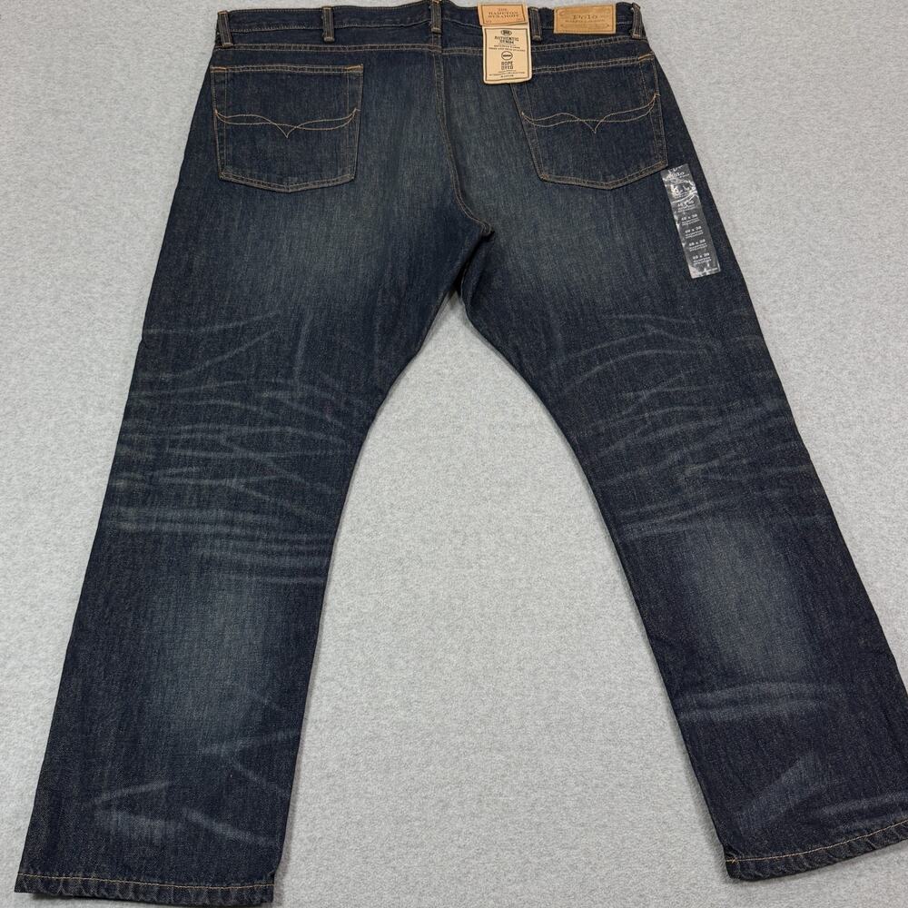 Polo Ralph Lauren Hampton Straight Jeans Mens 40x30 (Fit 42) Dark Wash Rope Dyed - Picture 3 of 16